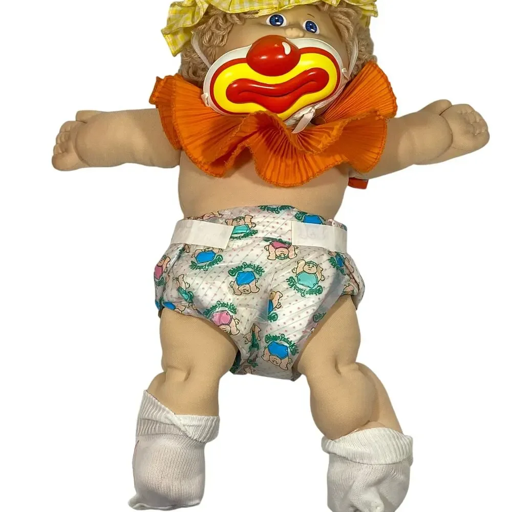 Vintage 1980s Coleco Cabbage Patch Circus Kids Clown Doll Mask Hat Multicolor